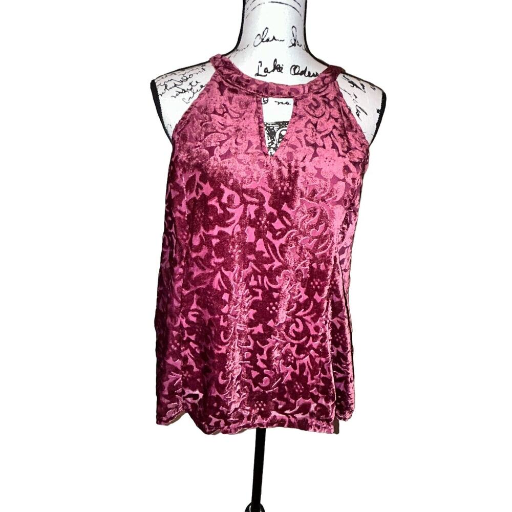 Altar’d State Vintage 90s‎ Y2K Red Burgundy Goth Vamp Velvet Floral Sleeveless M